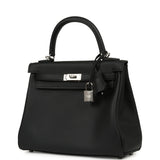Hermes Kelly Retourne 25 Black Swift Palladium Hardware - Thumbnail View 5