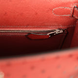 Hermes Kelly Sellier 25 Rouge H Ostrich Palladium Hardware - Thumbnail View 9