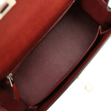 Hermes Kelly Sellier 25 Rouge H Ostrich Palladium Hardware - Thumbnail View 8