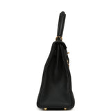 Pre-owned Hermes Kelly Retourne 25 Black Togo Gold Hardware - Thumbnail View 3