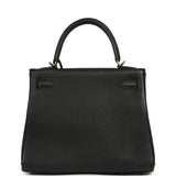 Pre-owned Hermes Kelly Retourne 25 Black Togo Gold Hardware - Thumbnail View 4
