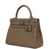 Pre-owned Hermes Kelly Retourne 28 Etoupe Togo Palladium Hardware - Thumbnail View 5