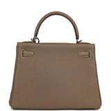 Pre-owned Hermes Kelly Retourne 28 Etoupe Togo Palladium Hardware - Thumbnail View 4
