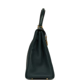 Pre-owned Hermes Kelly Retourne 28 Vert Cypress Togo, Matte Alligator Touch Gold Hardware - Thumbnail View 3