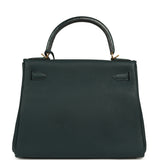 Pre-owned Hermes Kelly Retourne 28 Vert Cypress Togo, Matte Alligator Touch Gold Hardware - Thumbnail View 4
