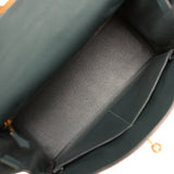 Pre-owned Hermes Kelly Retourne 28 Vert Cypress Togo, Matte Alligator Touch Gold Hardware - Thumbnail View 9