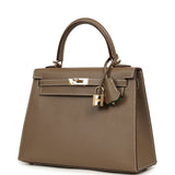 Pre-owned Hermes Kelly Sellier 25 Etoupe Verso Madame Permabrass Hardware - Thumbnail View 5