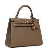 Pre-owned Hermes Kelly Sellier 25 Etoupe Verso Madame Permabrass Hardware - Thumbnail View 2