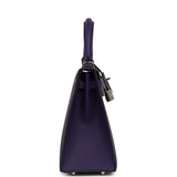 Hermes Kelly Sellier 25 Purple Epsom Palladium Hardware - Thumbnail View 3