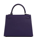 Hermes Kelly Sellier 25 Purple Epsom Palladium Hardware - Thumbnail View 4