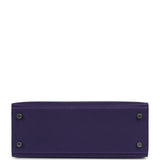 Hermes Kelly Sellier 25 Purple Epsom Palladium Hardware - Thumbnail View 6