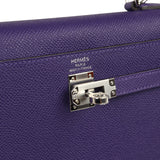 Hermes Kelly Sellier 25 Purple Epsom Palladium Hardware - Thumbnail View 7