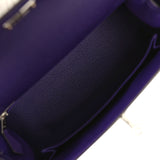 Hermes Kelly Sellier 25 Purple Epsom Palladium Hardware - Thumbnail View 9