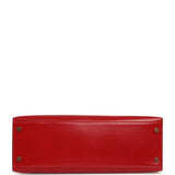 Vintage Hermes Kelly Sellier 32 Rouge Vif Box Gold Hardware - Thumbnail View 6