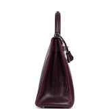 Pre-owned Hermes Kelly Retourne 35 Raisin Verso Box Palladium Hardware - Thumbnail View 3