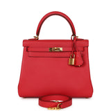 Pre-owned Hermes Kelly Retourne 25 Bougainvillea Epsom Gold Hardware - Thumbnail View 1