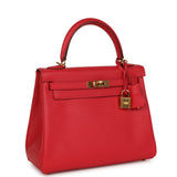 Pre-owned Hermes Kelly Retourne 25 Bougainvillea Epsom Gold Hardware - Thumbnail View 2