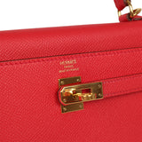 Pre-owned Hermes Kelly Retourne 25 Bougainvillea Epsom Gold Hardware - Thumbnail View 7