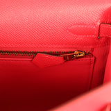 Pre-owned Hermes Kelly Retourne 25 Bougainvillea Epsom Gold Hardware - Thumbnail View 9