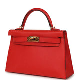 Pre-owned Hermes Kelly Sellier 20 Rouge de Coeur Madame Gold Hardware - Thumbnail View 5