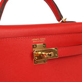 Pre-owned Hermes Kelly Sellier 20 Rouge de Coeur Madame Gold Hardware - Thumbnail View 7