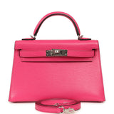 Hermes Kelly Sellier 20 Rose Pop Chevre Chamkilight Palladium Hardware - Thumbnail View 1