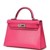 Hermes Kelly Sellier 20 Rose Pop Chevre Chamkilight Palladium Hardware - Thumbnail View 5