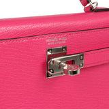 Hermes Kelly Sellier 20 Rose Pop Chevre Chamkilight Palladium Hardware - Thumbnail View 7