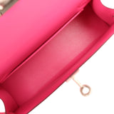 Hermes Kelly Sellier 20 Rose Pop Chevre Chamkilight Palladium Hardware - Thumbnail View 8