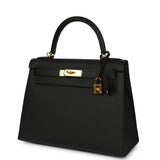 Hermes Kelly Sellier 28 Black Epsom Gold Hardware - Thumbnail View 5