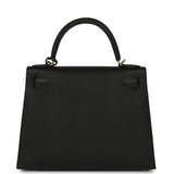Hermes Kelly Sellier 28 Black Epsom Gold Hardware - Thumbnail View 4