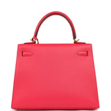 Pre-owned Hermes Kelly Sellier 25 Rose Extreme Epsom Gold Hardware - Thumbnail View 4