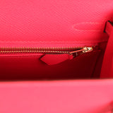 Pre-owned Hermes Kelly Sellier 25 Rose Extreme Epsom Gold Hardware - Thumbnail View 9