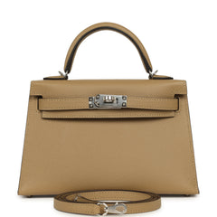 Hermes Kelly Sellier 20 Poussiere Epsom Palladium Hardware
