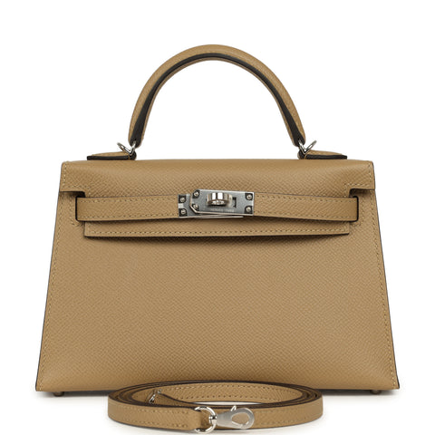 Hermes Kelly Sellier 20 Poussiere Epsom Palladium Hardware