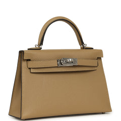 Hermes Kelly Sellier 20 Poussiere Epsom Palladium Hardware