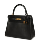 Pre-owned Hermes Kelly Retourne 28 Black Evercalf Gold Hardware - Thumbnail View 5