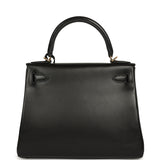 Pre-owned Hermes Kelly Retourne 28 Black Evercalf Gold Hardware - Thumbnail View 4