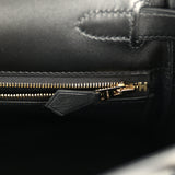 Pre-owned Hermes Kelly Retourne 28 Black Evercalf Gold Hardware - Thumbnail View 9