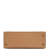 Hermes Kelly Sellier 25 Chai Ostrich Gold Hardware - Thumbnail View 6