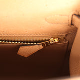 Hermes Kelly Sellier 25 Chai Ostrich Gold Hardware - Thumbnail View 9