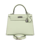 Hermes Kelly Sellier 25 Vert Fizz Epsom Palladium Hardware - Thumbnail View 1