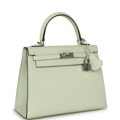 Hermes Kelly Sellier 25 Vert Fizz Epsom Palladium Hardware