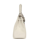 Hermes Kelly Retourne 25 "Tartan Light" Gris Pale, Vert Moyen, Bubblegum Swift Palladium Hardware - Thumbnail View 3