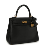 Hermes Kelly Retourne 25 Black Cheri Gold Hardware - Thumbnail View 2