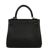 Hermes Kelly Retourne 25 Black Cheri Gold Hardware - Thumbnail View 4