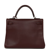 Pre-owned Hermes Kelly Retourne 32 Rouge H Evergrain Palladium Hardware - Thumbnail View 4