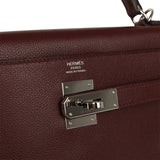 Pre-owned Hermes Kelly Retourne 32 Rouge H Evergrain Palladium Hardware - Thumbnail View 7
