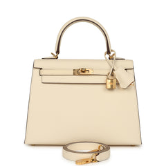 Hermes Kelly Sellier 25 Nata Epsom Gold Hardware