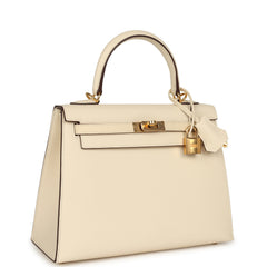 Hermes Kelly Sellier 25 Nata Epsom Gold Hardware